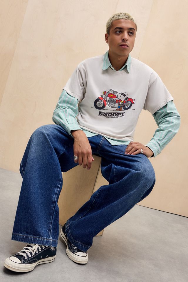 T-shirt UO Ecru Snoopy Motocyclette #1