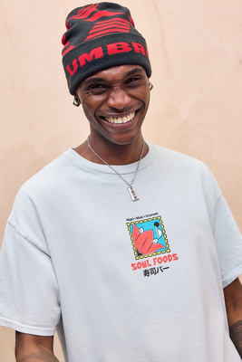 UO Soul Foods T-Shirt - Blue L at Urban Outfitters