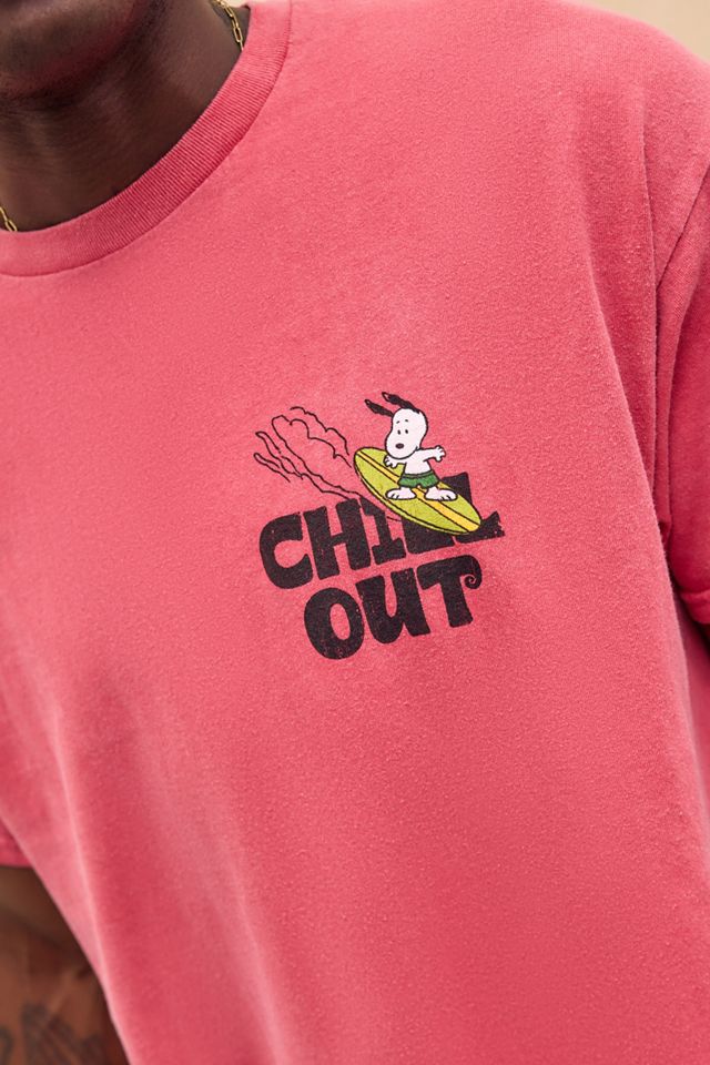 UO Red Snoopy Chill Out T-Shirt #1