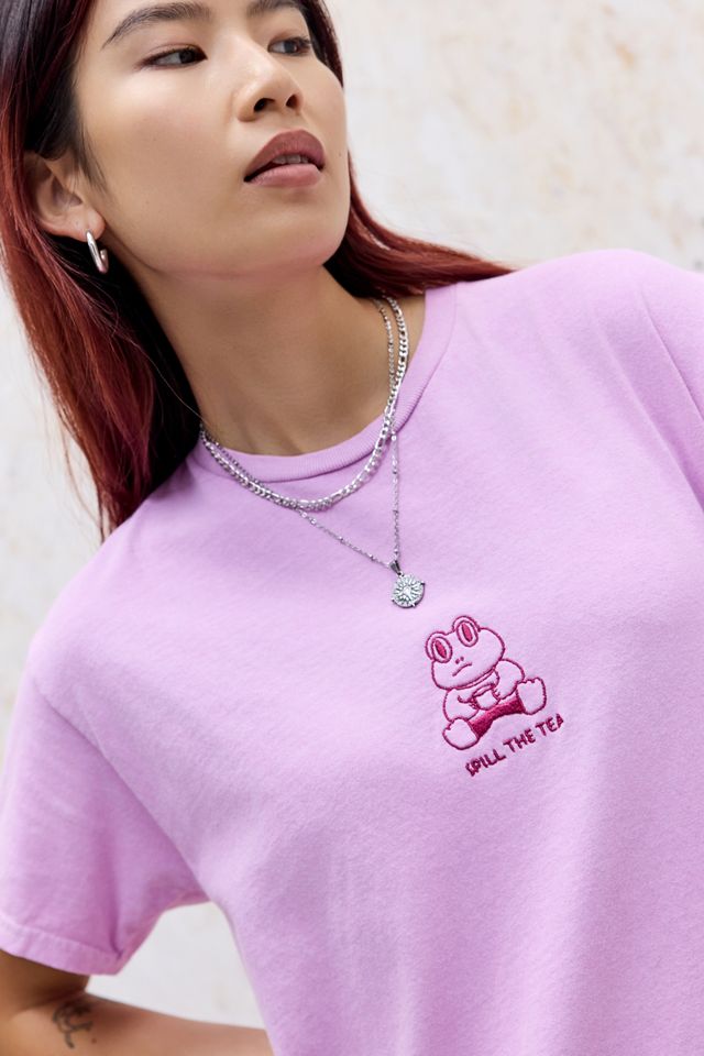 T-Shirt UO Pink Spill The Tea #4