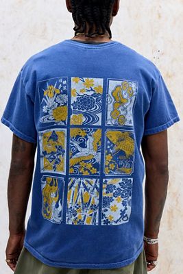 T-Shirt UO con Stampa Floreale Blu
