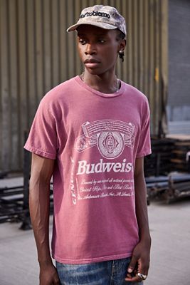 T-shirt graphique UO blanc avec logo script patrimoine Budweiser