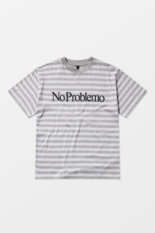 No Problemo Grey Striped Short Sleeve T-Shirt #4