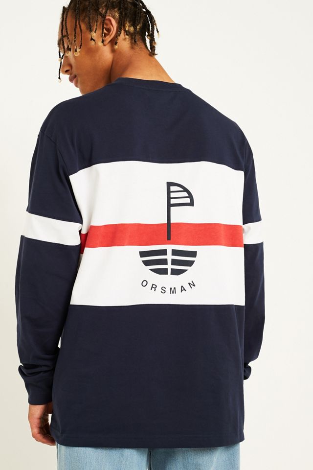 Orsman – Longsleeve „Bow“ in Marineblau mit Streifendesign #1