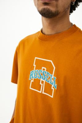 Russell Athletic - T-shirt universitaire jaune moutarde, exclusivité UO
