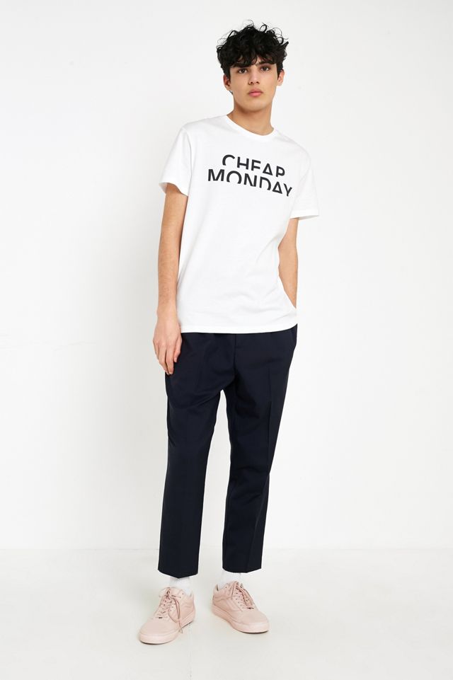 Cheap Monday Spliced Logo White T-Shirt #3