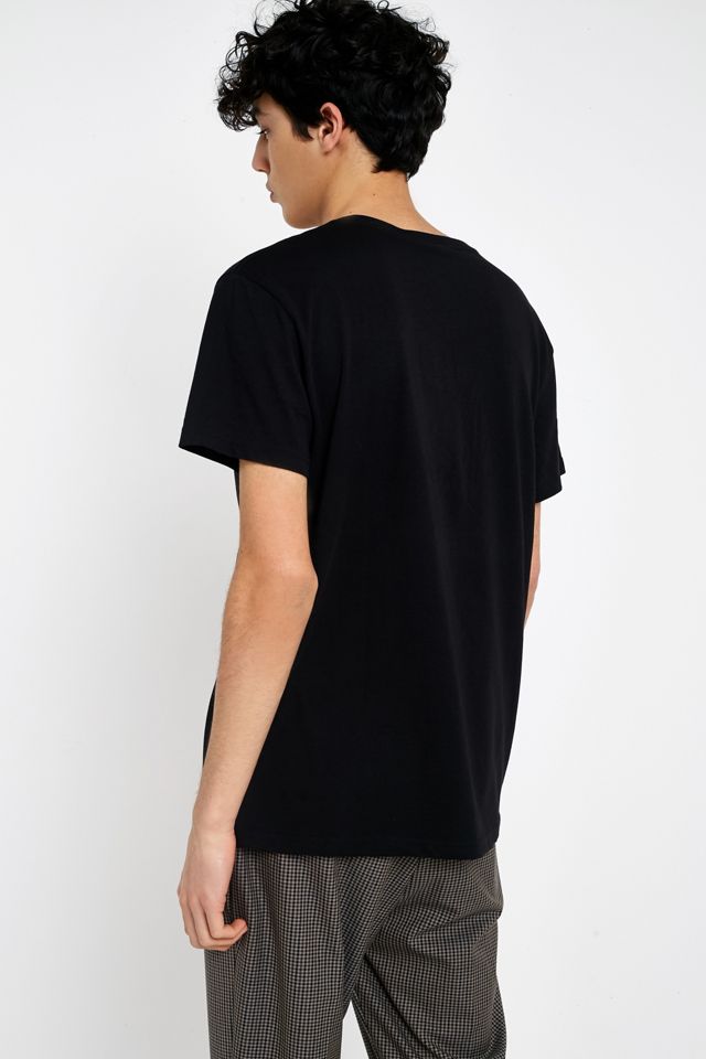Camiseta barata con logotipo empalmado del lunes camiseta negra #2