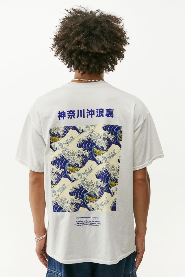 UO White Hokusai Poster T-Shirt