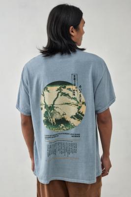 UO Blue Hokusai Graphic T-Shirt | Urban Outfitters UK