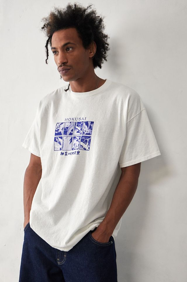 T-shirt UO blanc Hokusai Crane #1