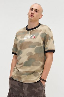 Camiseta Ringer Camuflada Quiksilver Exclusiva de UO