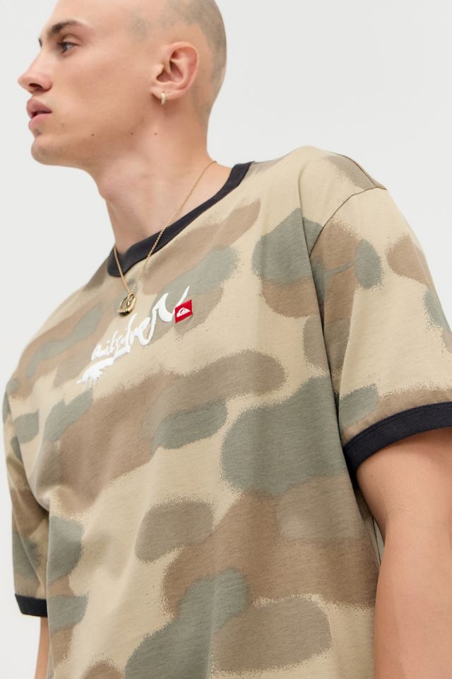 T-shirt à bords contrastants Quiksilver UO Exclusive Camo #2