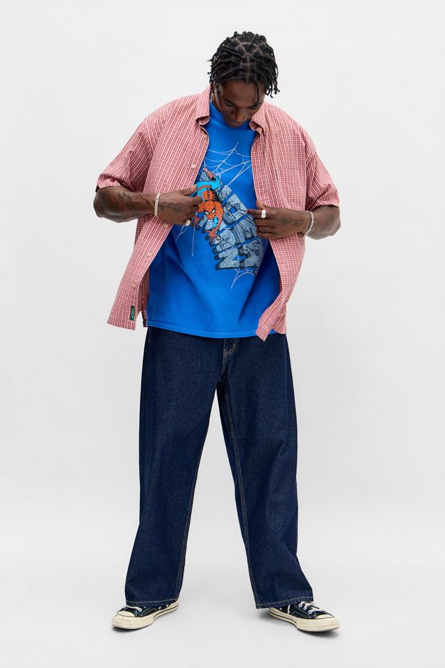 UO Blue Spiderman Web T-Shirt #1