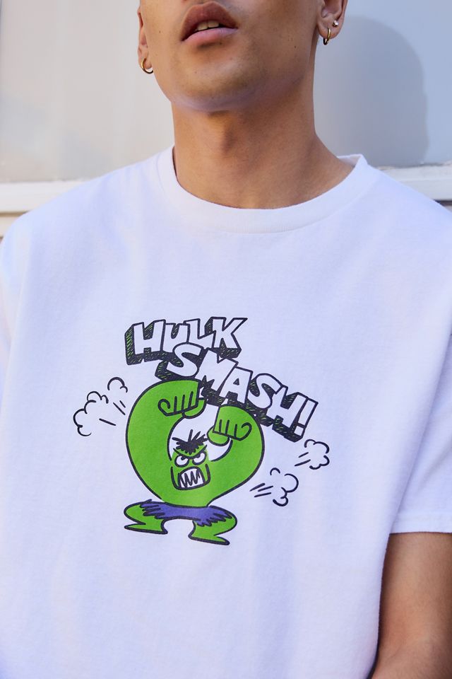 UO White Hulk Smash T-Shirt #1