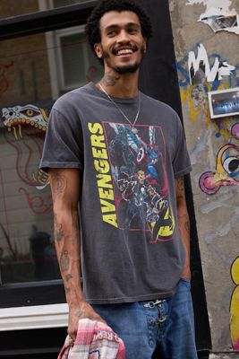 UO Black Avengers Relaxed Tee