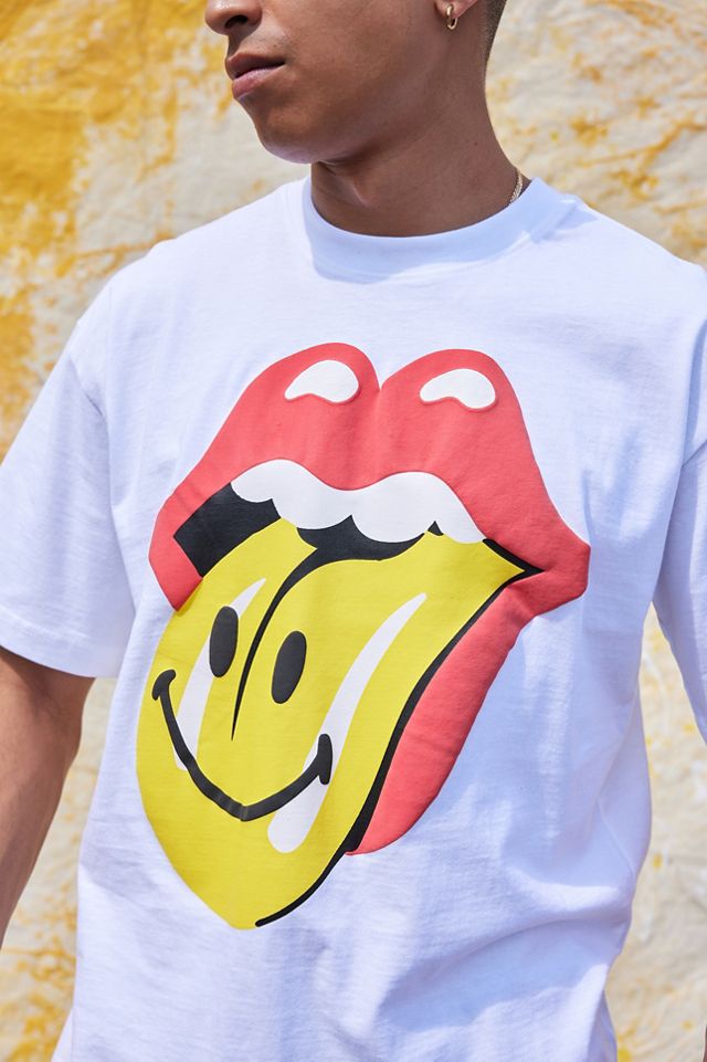Market X Smiley X Camiseta blanca de los Rolling Stones #3