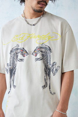 【Ed Hardy】Floral Panther ピンク クロップ半袖Tシャツ チビT Ed Hardy Floral Panther Pink Crop T-Shirt | Zumiez