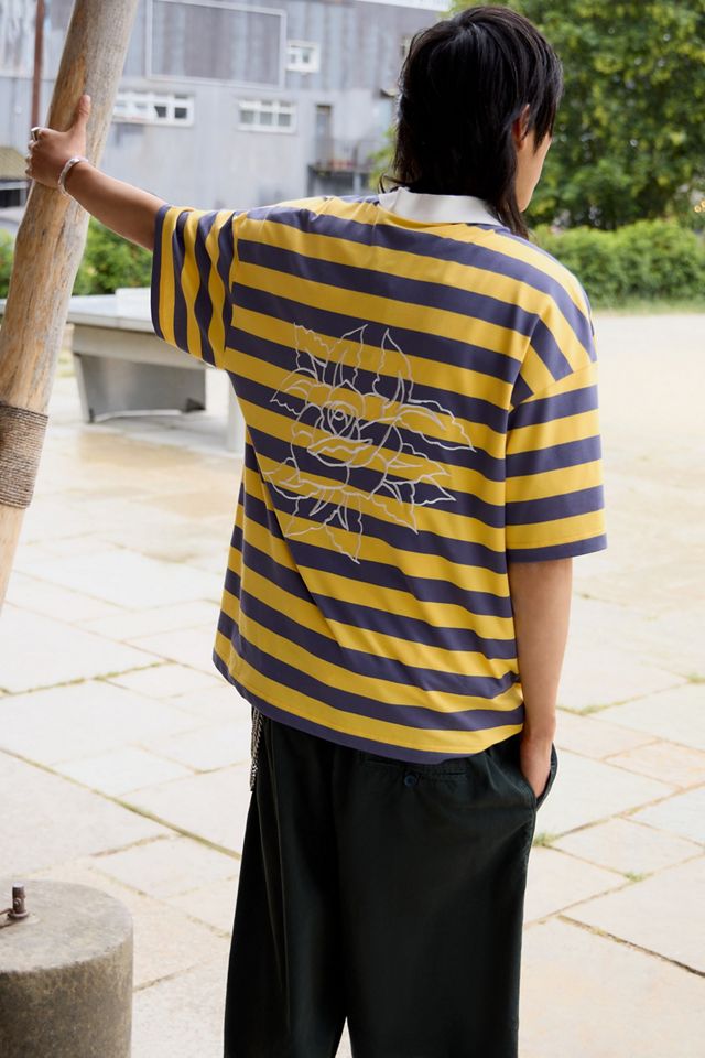Ed Hardy UO Exclusive Yellow Rose Stripe Top #1
