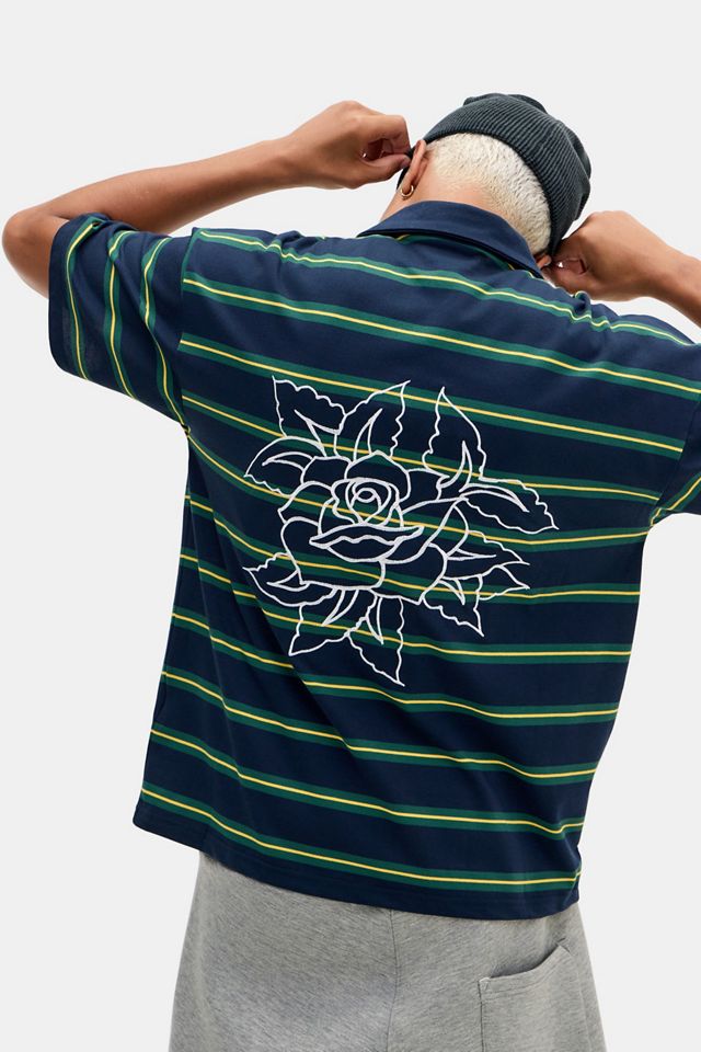 Ed Hardy UO Exclusive Navy Rose Stripe Top #5