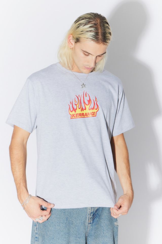 KERRANG! Grey Marl Flame T-Shirt | Urban Outfitters DE