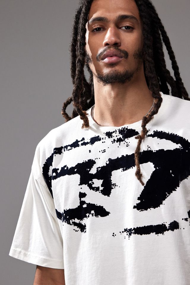【DIESEL】 Tシャツ T-Boxt-N14 Men's T-shirt with distressed flocked logo | Black | Diesel