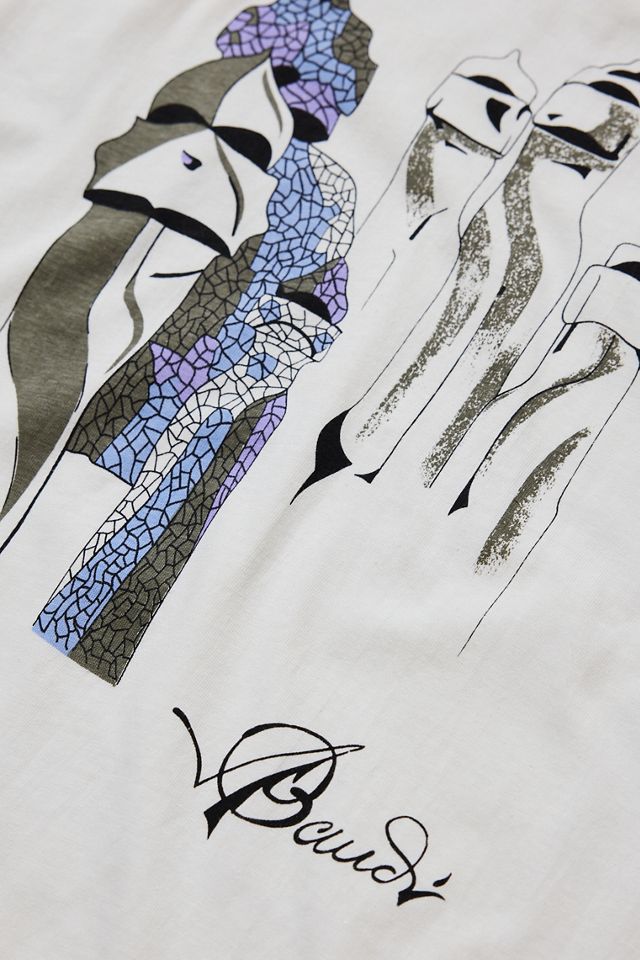 Dukes Cupboard One-Of-A-Kind Vintage White Gaudi T-Shirt  #1