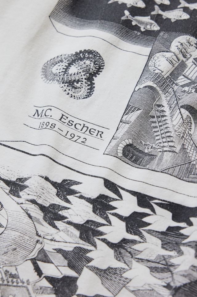 Dukes Cupboard One-Of-A-Kind Vintage White M.C. Escher T-Shirt #1