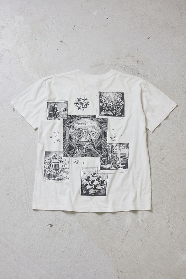 Dukes Cupboard One-Of-A-Kind Vintage White M.C. Escher T-Shirt #2