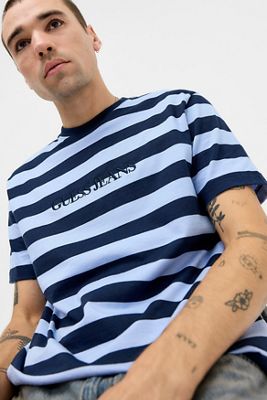 Camiseta a Rayas Azul Océano Guess Jeans