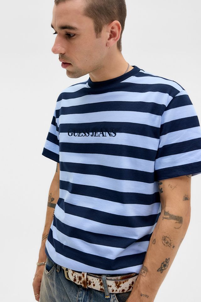 Guess Jeans Ocean Blue Striped T-Shirt #3