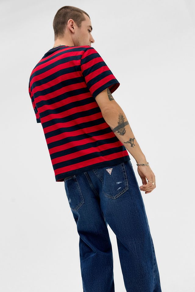 Guess Jeans Rot und Blau Gestreiftes T-Shirt #3