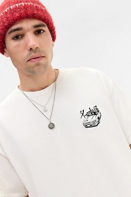 UO Ecru Car Embroidered T-Shirt