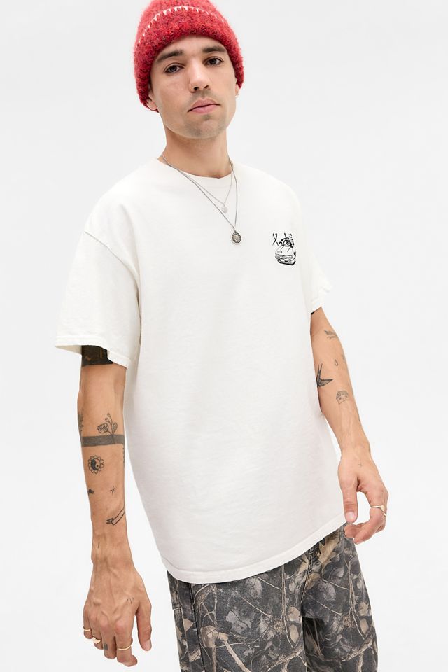 UO Ecru Car Embroidered T-Shirt #1