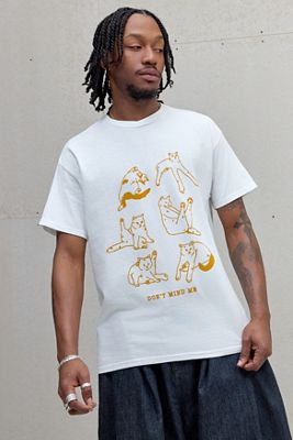 T-shirt graphique UO blanc "Don't Mind Me" Chat