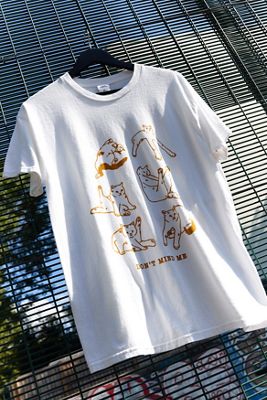 T-shirt graphique UO blanc "Don't Mind Me" Chat