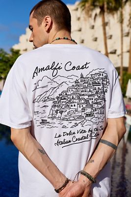 UO White Amalfi Coast Graphic Tee