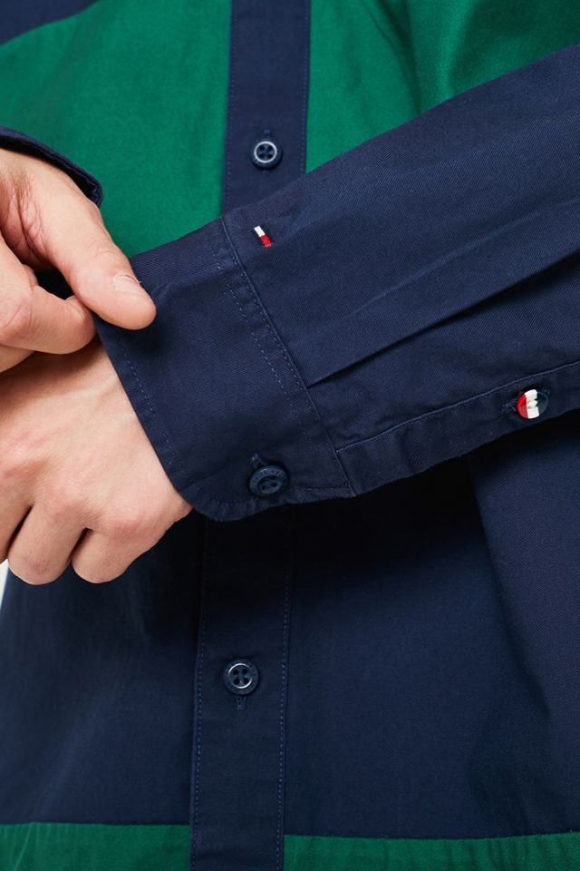 Tommy Jeans – Colour-Block-Hemd im Retrostyle in Marineblau #1