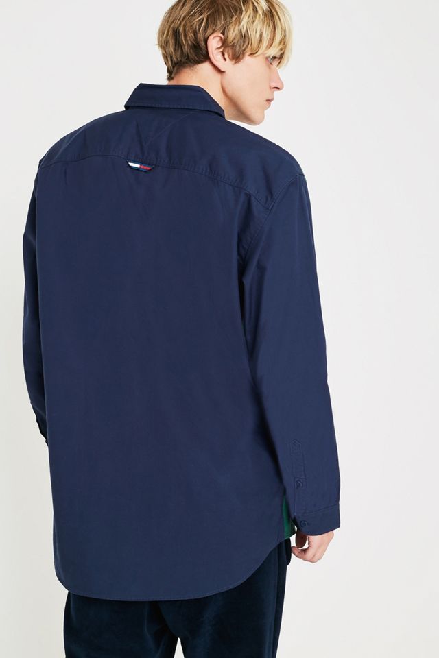 Tommy Jeans – Colour-Block-Hemd im Retrostyle in Marineblau #3