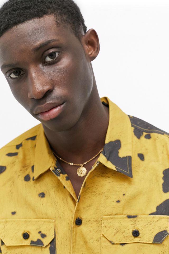 The Hundreds Animal Yellow Woven Short-Sleeve Shirt #2