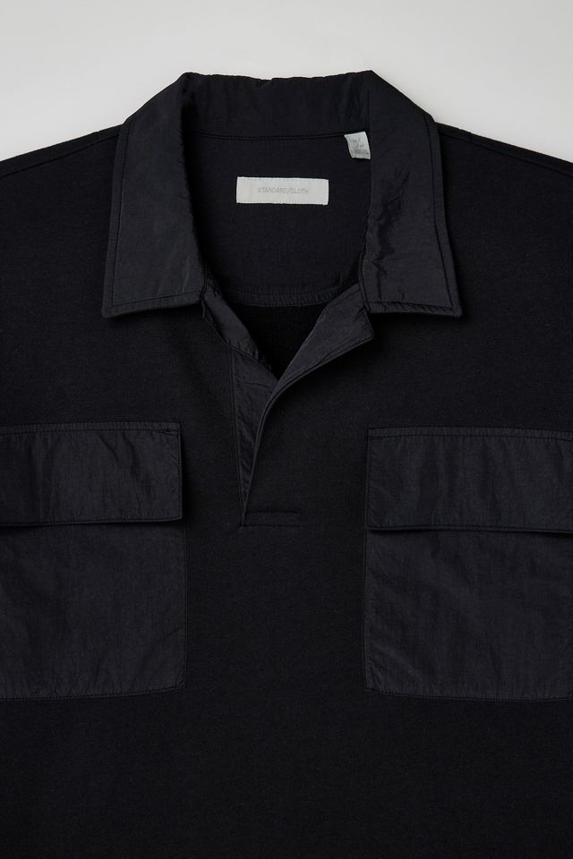 Standard Cloth Camicia nera con colletto intrecciato #3