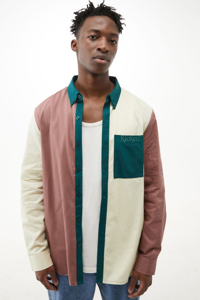 Kickers Long Sleeve Colour-Block Shirt | Urban Outfitters UK
