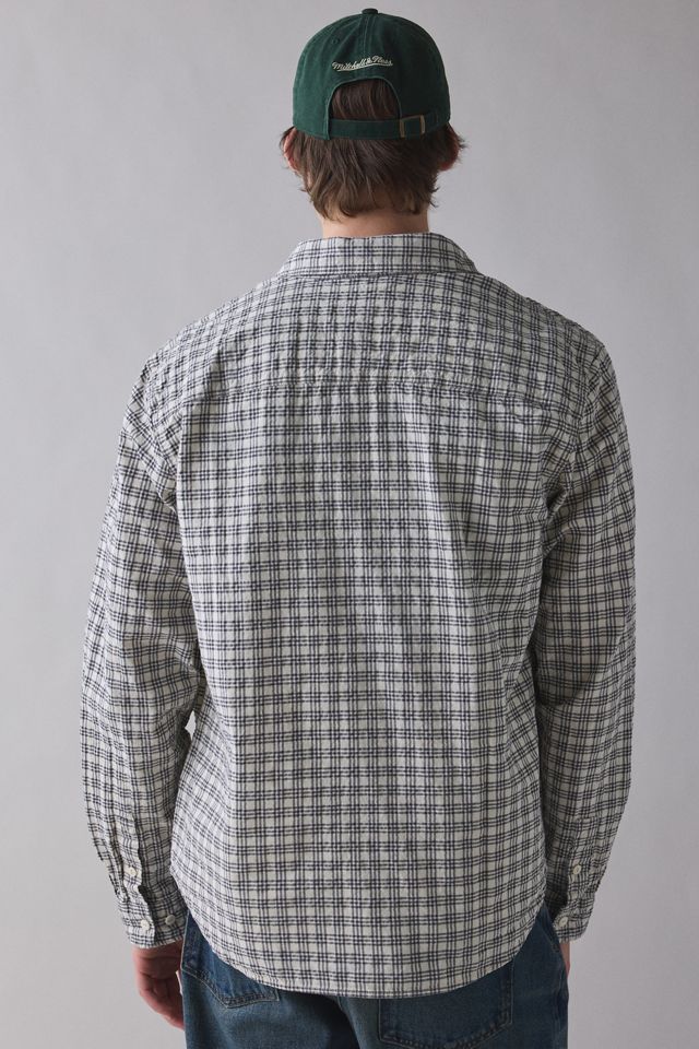 Chemise à manches longues à carreaux texturés ivoire BDG #4