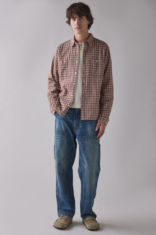 Camisa de Manga Larga a Cuadros Texturizados Marrón BDG #1