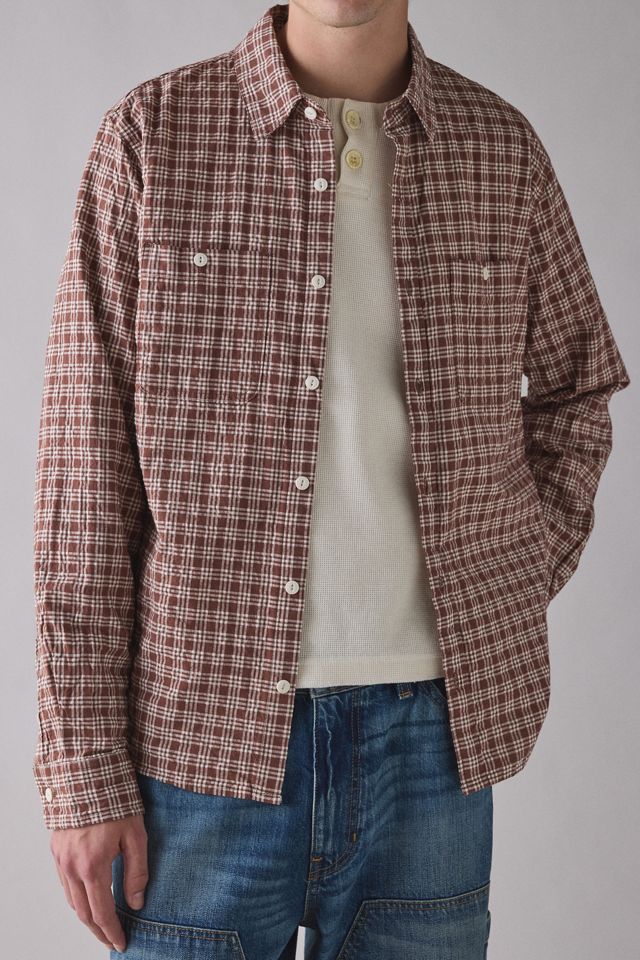 Camisa de Manga Larga a Cuadros Texturizados Marrón BDG #3