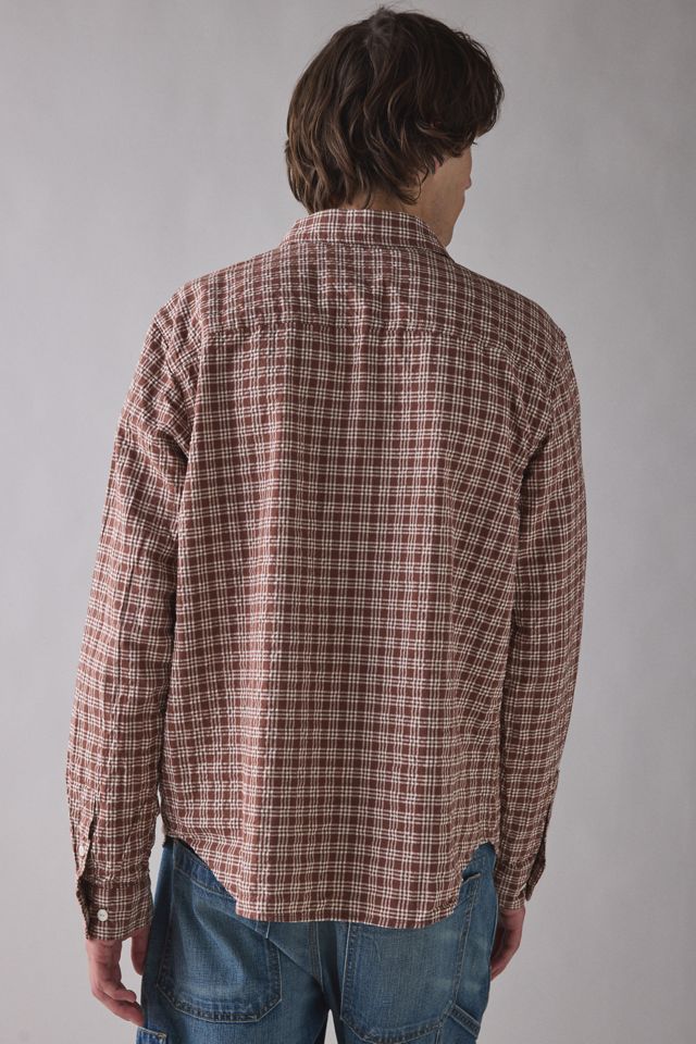 Camisa de Manga Larga a Cuadros Texturizados Marrón BDG #4