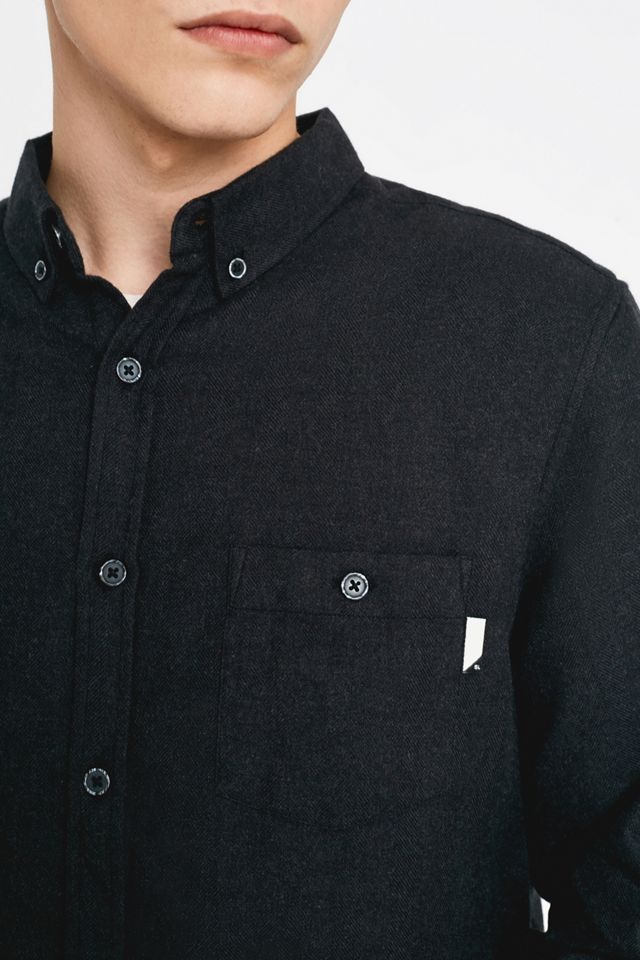 Shore Leave Black Brushed Herringbone Shirt #1