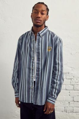 BDG Blue Stripe Twill Shirt | Urban Outfitters UK