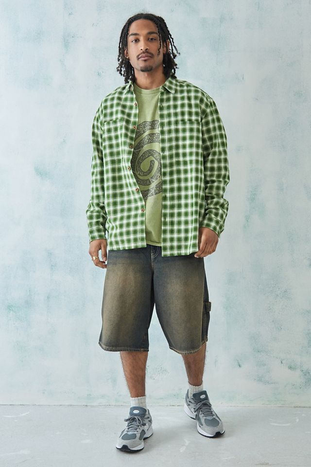 UO Nomad Green Check Gauze Shirt #1