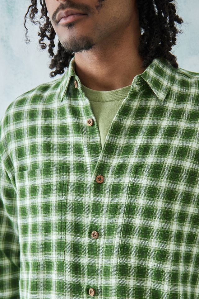 UO Nomad Green Check Gauze Shirt #3