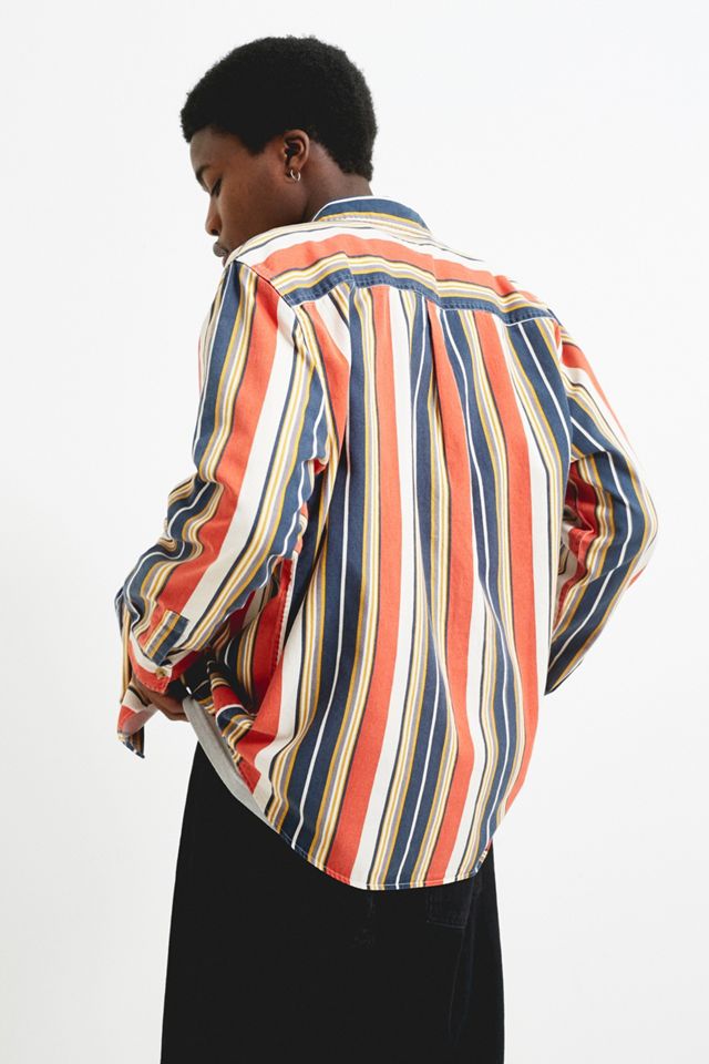 UO Vintage-Inspired Ecru Stripe Camisa de manga larga #1